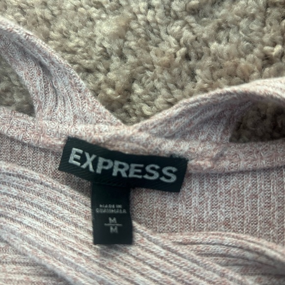 Express Pink Crisscross Ribbed Sleeveless Bodysuit - Picture 5 of 7